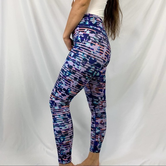 Zella Live In Purple Orange Patterned Print Full Length Leggings Size Small - Picture 9 of 12